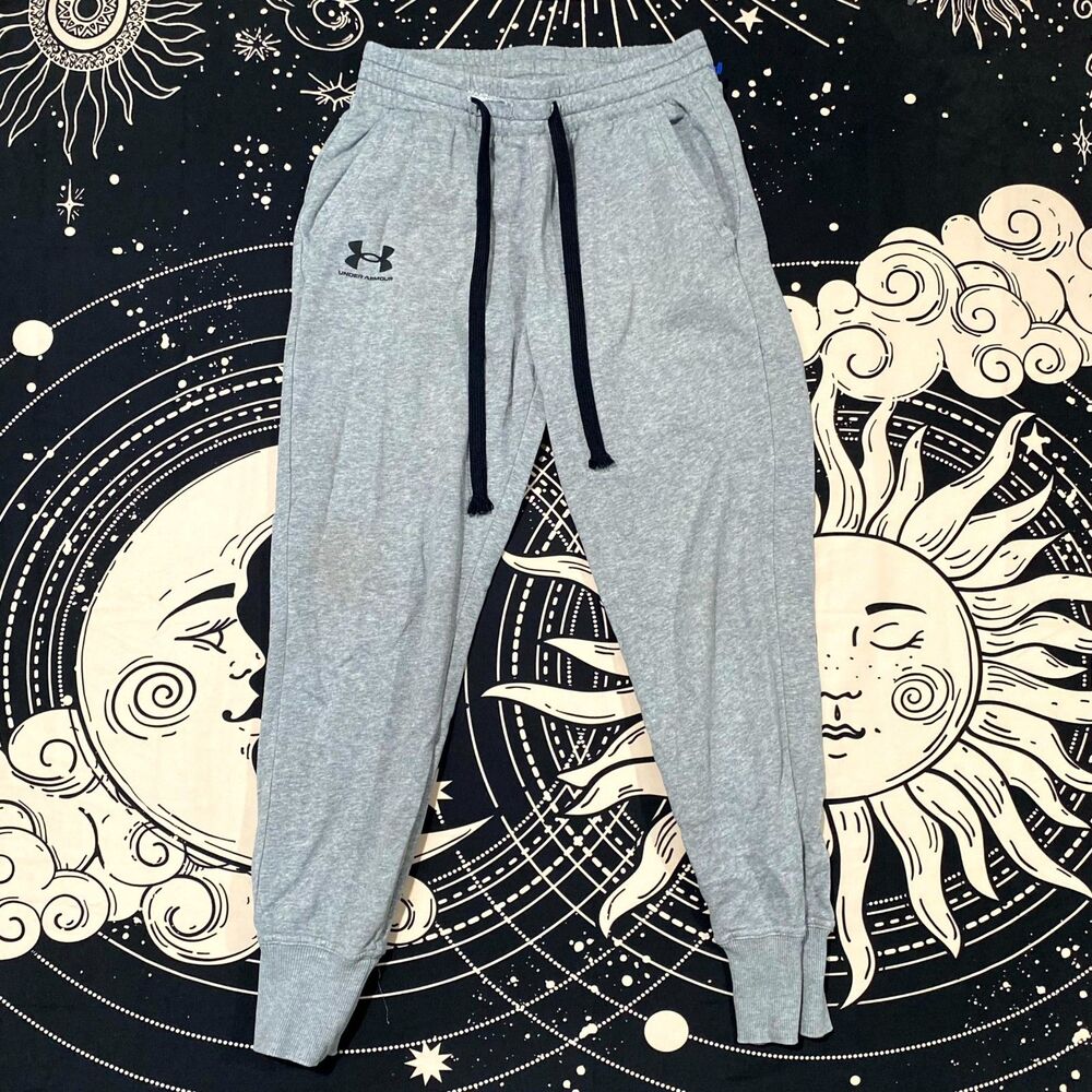 Under Armour Rival Fleece Sweatpants Women's S Gray Jogger Tapered Gym Workout